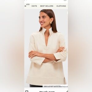 Tuckernuck Bone Suede Margot Stand Collar Tunic Top M
